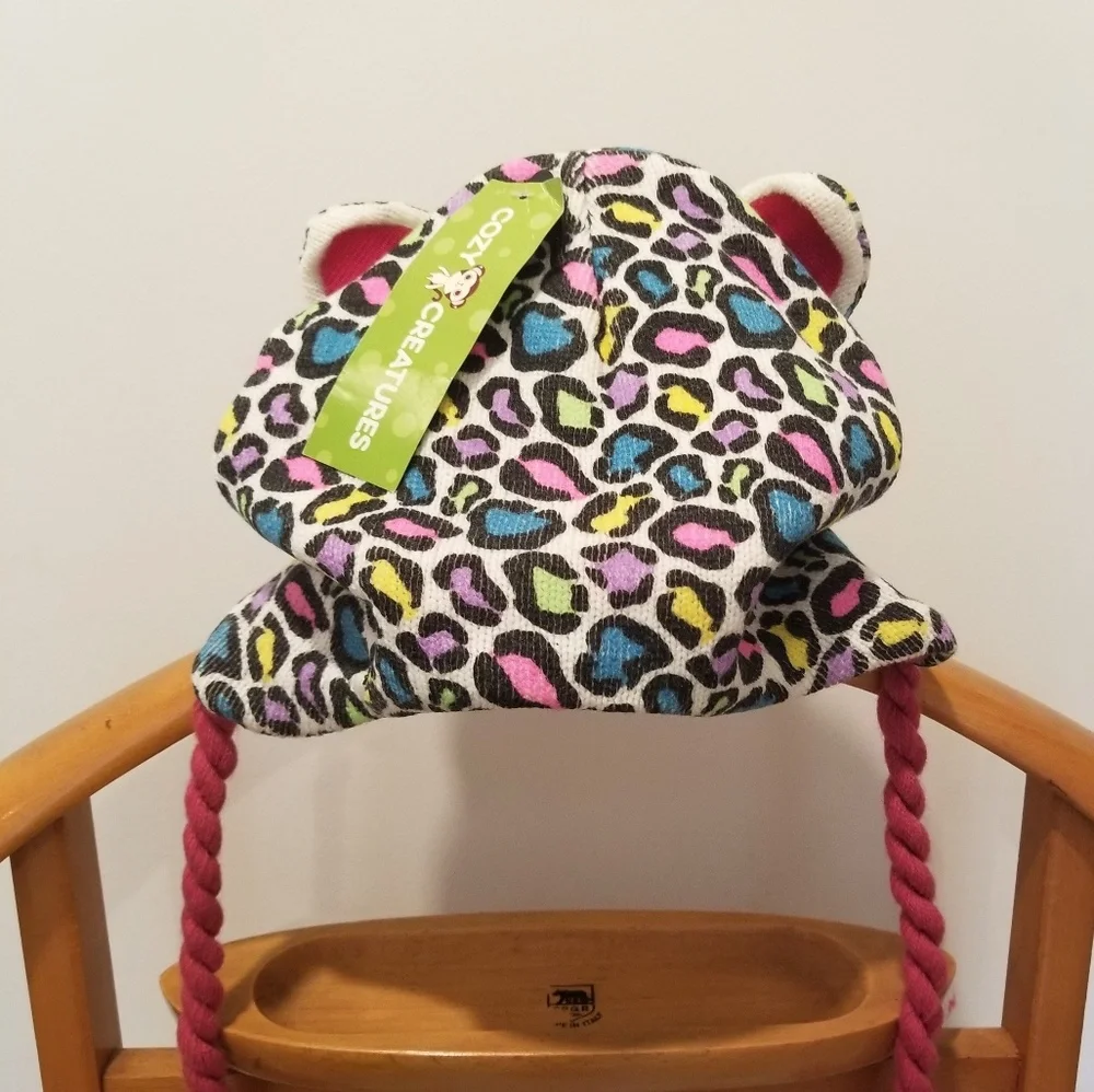 Cozy Creatures Winter Hat Colorful Animal Print